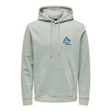 Only & Sons Erkek ONSCARL REG MOUNTAIN SWEAT HOODIE Sweatshirt, Gri, XL