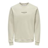 ONLY & SONS Erkek Onscurated Reg Crew Neck Sweat Sweatshirt, Gümüş Astar, M