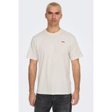 Only & Sons Erkek Onsdawson Regular Fit Kısa Kollu Pamuk T-Shirt 22033190 Ekru