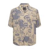 ONLY & SONS Erkek ONSDEN LIFE RLX WASH DOODLE SS SHIRT Gömlek, Cornsilk , L