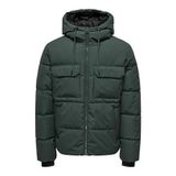 Only & Sons, Erkek, ONSELIJAH PCKT. HOOD JACKET OTW NOOS, Mont Ceket, Darkest Spruce, L