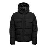 Only & Sons, Erkek, ONSELIJAH PCKT. HOOD JACKET OTW NOOS, Mont Ceket, Siyah, L