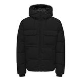 Only & Sons, Erkek, ONSELIJAH PCKT. HOOD JACKET OTW NOOS, Mont Ceket, Siyah, S