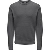 Only & Sons Erkek Onsfergal Bisiklet Yaka Uzun Kollu Örme Kazak 22030208 Gri - 2XL