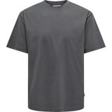 Only & Sons Erkek Onsfred Bisiklet Yaka Kısa Kollu %100 Pamuk T-Shirt 22022532 Füme - XL
