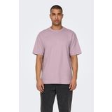 Only & Sons Erkek Onsfred Bisiklet Yaka Kısa Kollu %100 Pamuk T-Shirt 22022532 Lila