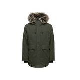 ONLY & SONS Erkek Onsfuture Faux Fur Parka OTW kışlık ceket, Peat, L