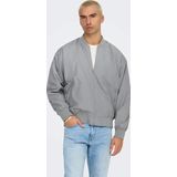 Only & Sons Erkek Onsgavın Ribanalı Mevsimlik Spor Bomber Ceket 22030757 Gri