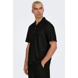 Only & Sons Erkek Onskarı rahat Kesim Kısa Kollu Çıt Çıt Düğmeli Gömlek 22032560 Gri - Siyah