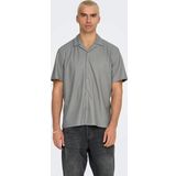 Only & Sons Erkek Onskarı Rahat Kesim Kısa Kollu Çıt Çıt Düğmeli Gömlek 22032560 Gri