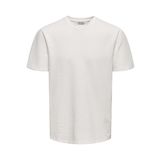Only & Sons Erkek Onskıan Kare Desenli Kısa Kollu Pamuklu T-Shirt 22028692 Ekru XL