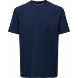 Only & Sons Erkek Onskıan Kare Desenli Kısa Kollu Pamuklu T-Shirt 22028692 Lacivert - 2XL