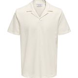 Only & Sons Erkek Onskıan Kendinden Desenli Polo Yaka T-Shirt 22032818 Ekru - Gri - M