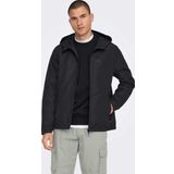 Only & Sons Erkek Onsmack Su Geçirmez Kapüşonlu Ceket 22024207 Siyah