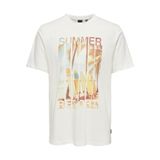 ONLY & SONS Erkek Onsmagdy Life Reg Photoprint SS Tee T-Shirt, Cloud Dancer/Print: summer, M