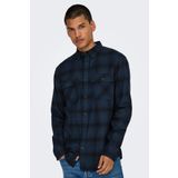 Only & Sons Erkek Onsmatt Uzun Kollu Regular Fit %100 Pamuk Gömlek 22030127 Lacivert