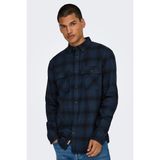 Only & Sons Erkek Onsmatt Uzun Kollu Regular Fit Pamuk Gömlek 22030127 Lacivert