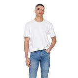 ONLY & SONS Erkek Onsmax Life Reg Ss Stitch Tee Noos Tişört, Beyaz, XS