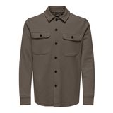 ONLY & SONS Erkek Onsnewkodyl Overshirt Sweat Noos uzun kollu gömlek, Kahverengi (Major Brown), S