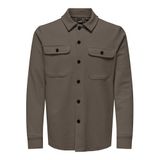 ONLY & SONS Erkek Onsnewkodyl Overshirt Sweat Noos uzun kollu gömlek, Kahverengi (Major Brown), XXL
