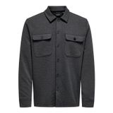 ONLY & SONS Erkek Onsnewkodyl Overshirt Sweat Noos uzun kollu gömlek, koyu gri melanj, L