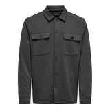 ONLY & SONS Erkek Onsnewkodyl Overshirt Sweat Noos uzun kollu gömlek, koyu gri melanj, XL