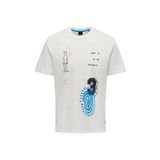 ONLY & SONS Erkek ONSPAX REG PLACEMENT PRINT SS TEE Tişört, Cloud Dancer , M