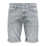 ONLY & SONS Erkek ONSPLY MGD 8774 TAI DNM SHORTS NOOS Şort, Medium Grey Denim, XS