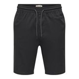 ONLY & SONS Erkek Onsreid Slim 0571 Slub Şort, Siyah, L