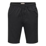ONLY & SONS Erkek Onsreid Slim 0571 Slub Şort, Siyah, M