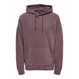 Only & Sons Erkek Onsron Life RLX Kapüşonlu Sweat Bf Kazak Kazak, Amerikan yabanmersini, XXL