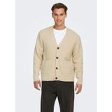 Only & Sons Erkek örgü ceket ONSFRAME örgü ceket, Oatmeal., XL