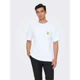 Only & Sons Erkek Pokemon Figürlü Beyaz T-Shirt - 22037659