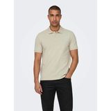 Only & Sons Erkek Polo Yaka Slim T-Shirt - 22029044 - Bej - 2XL