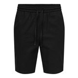 ONLY & SONS Erkek Şort ONSLINUS 0007 COT LIN Şort, Siyah, S