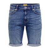 ONLY & SONS Erkek Şort ONSPLY DBD 8773 TAI DNM SHORTS NOOS Koyu Mavi Denim L