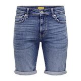ONLY & SONS Erkek Şort ONSPLY DBD 8773 TAI DNM SHORTS NOOS Koyu Mavi Denim M