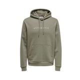 ONLY & SONS Erkek Sweatshirt ONSCONNOR AUTHENTIC REG HOODIE SWEAT Bungee Cord S