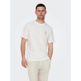 Only & Sons Erkek T-Shirt Beyaz 22029483 Onsmanuel Lıfe Reg Ss Desert Tee
