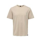 Only & Sons Erkek T-Shirt, Kısa Kollu, Regular Fit, Gümüş, L Beden