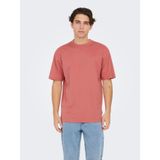 ONLY & SONS Erkek tişört ONSFRED tişört, Dusty Cedar., M