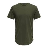 ONLY & SONS Erkek Tişört Tek Renkli, Forest Night, S