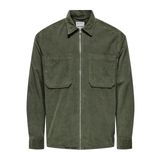 ONLY & SONS Erkek uzun kollu gömlek, Gri (Castor Gray), XL