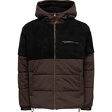 Only & Sons Erkek Yarım Peluş Kapüşonlu Mont 22026160 - Siyah
