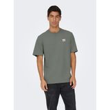 Only & Sons Erkek Yuvarlak Yaka Regular Fit Gri T-Shirt - 22033190 - M