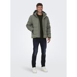 Only & Sons Gri Erkek Mont 22019598_ONSCAYSON Puffa Otw - XL