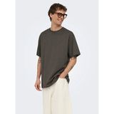 Only & Sons Kahve Erkek T-Shirt 22022532 Onsfred Lıfe Ss Tee Noos - Yeşil