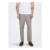 Only & Sons Kahverengi Erkek Rahat Chino Pantolon 22024966 ONSLINUS CROP LIN PNT NOOS