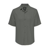 Only & Sons Kısa Kol Viskon Gömlek - Dash, M, 22024164, Castor Gray, Erkek