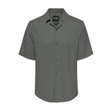 Only & Sons Kısa Kol Viskon Gömlek - Dash, S, 22024164, Castor Gray, Erkek